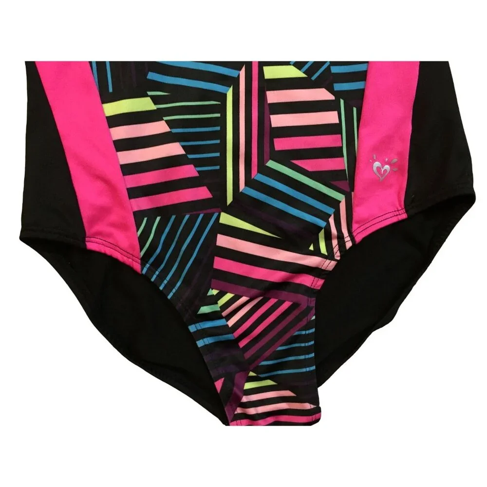 Justice Active Leotard Girls 16 Used Colorful Sleeveless